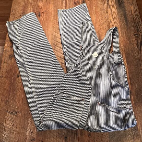 Big Mac Square Bak Overalls Hickory Striped Union Made USA Men Small Sanforized - Picture 5 of 16
